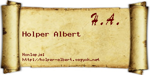 Holper Albert névjegykártya