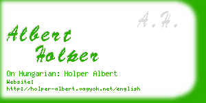 albert holper business card